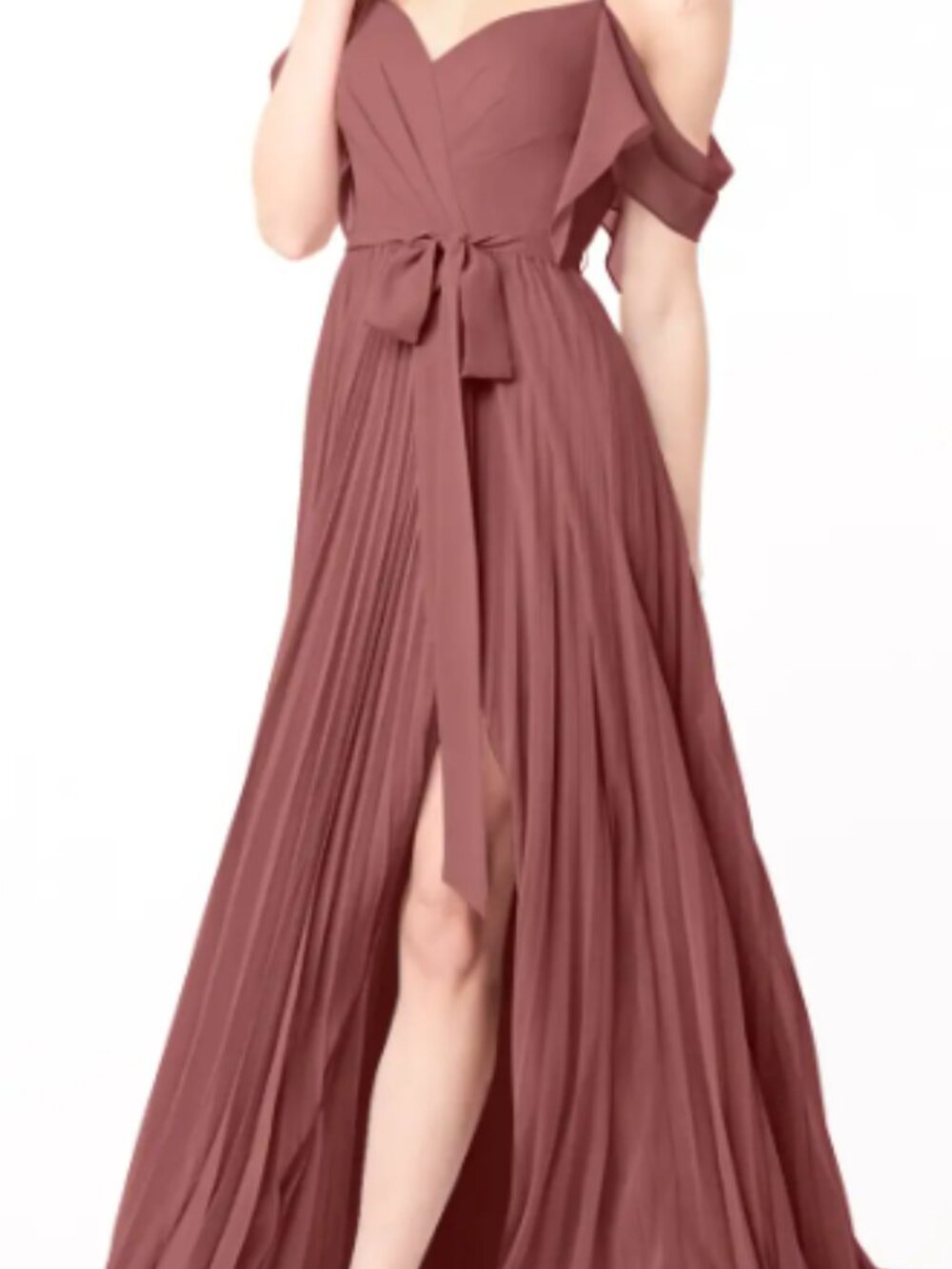Azazie Lyney Plum Chiffon Maxi Dress A20 Bridesmaid Formal BNWT Wedding